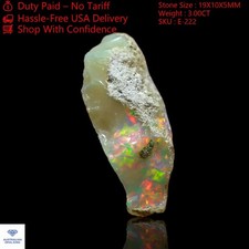 Natural Fire Opal Loose Rough Wirewrap Gemstone Ethiopia 3.00 Cts 19x10x5 mm