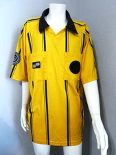 Official Sports International Yellow Soccer Referee Shirt Jersey Mens Large
