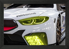 BMW M8 GTE Headlight Framed Wall Art Poster Canvas Print Picture