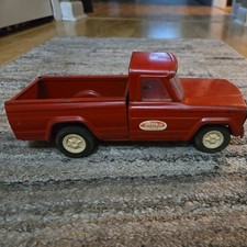 Toy Vintage 1960s Tonka Pressed Steel 9 Mid Size Red Jeep Pick Up Truck