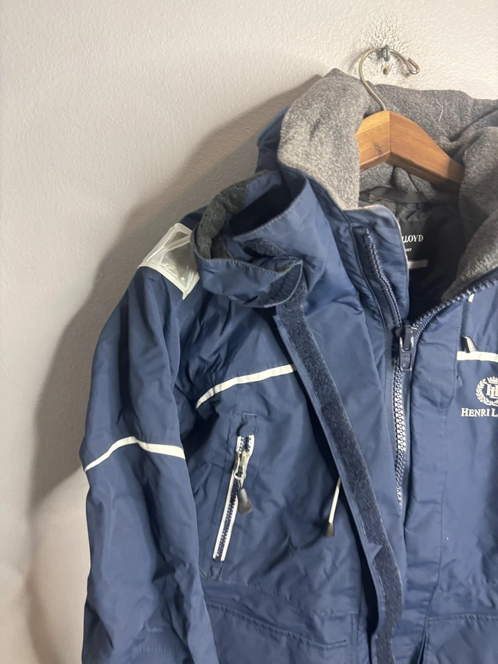 Chaqueta Henri Lloyd Para Hombre Pequeña Azul Tecnología Marina Parka Abrigo de Vela Foto 2 de 4