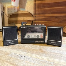 Vintage SONY Walkman WM-F77 AM/FM Cassette Radio w/ SRS-3 Speakers Read Desc