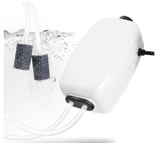 Aquarium Air Pump, 100gal Fish Tank Air Bubbler, Adjustable Dual-Outlet aerator