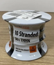 Cerrowire Roll 50’ 10 AWG/GA THHN Stranded Copper Wire Color Black
