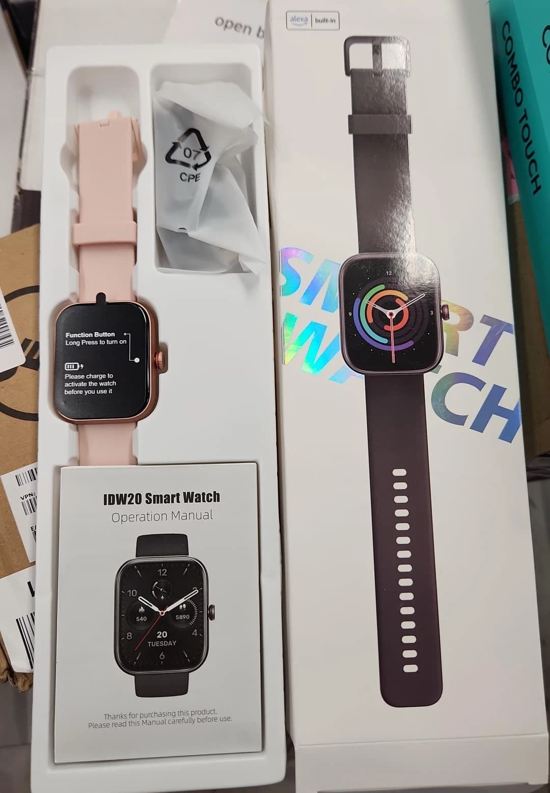 Veryfit IDW20 Plus Smart Watch with Built-in Alexa Waterproof 1.8" Display Open