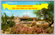 Postcard Judge Bean Court the Law West of the Pecos Old Cars