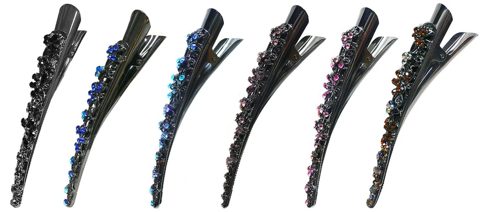 Crystal Alligator Duckbill Hair clip Beak Clip Long Duck Bill Clip YY86110-1 - Image 2 of 4