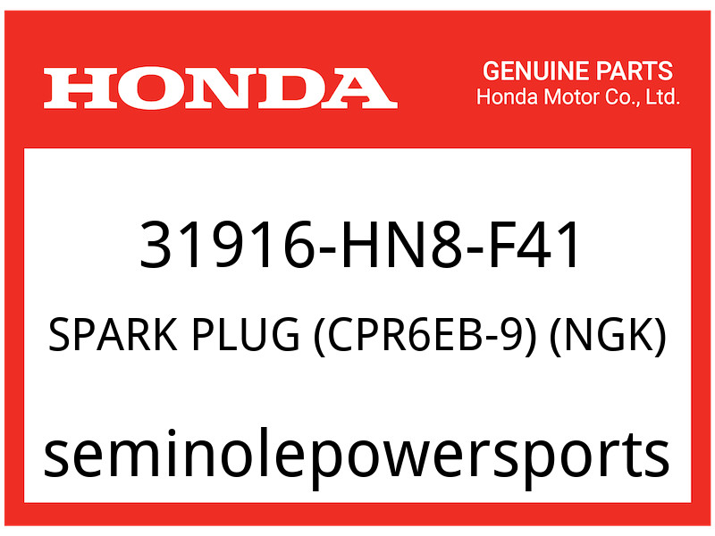 Honda OEM Part 31916-HN8-F41 SPARK PLUG CPR6EB-9 NGK