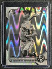 JACOB MISIOROWSKI 2022 BOWMAN CHROME DRAFT 1ST BLACK & WHITE RAYWAVE REFRACTOR