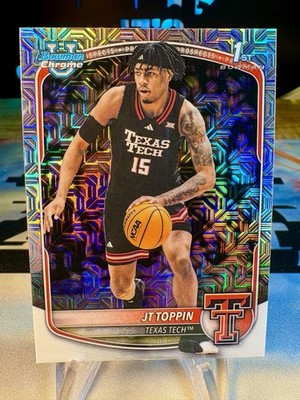 2025-26 JT Toppin Bowman Chrome 1st Mojo Refractor #BCP-93 Texas Tech