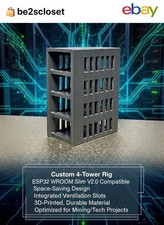 Custom V2 4-Slot ESP32 Wroom Tower Rig Nerd Miner | Ventilated Stand⛏️