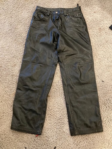 MJulian Wilsons Men’s Black Leather Carpenter Jean Style Pants - Size 30