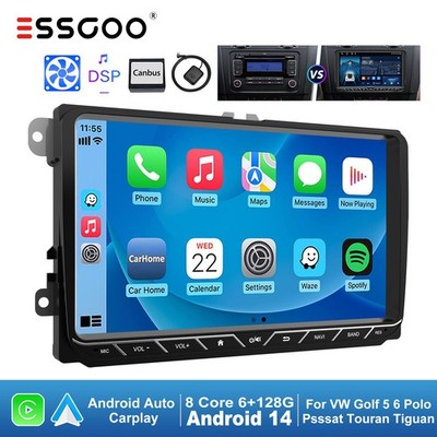 Octa core Android 14 6+128G Autoradio Carplay Für VW GOLF 5 6 Touran Tiguan Polo
