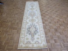 3 x 11'7 Runner Hand Knotted Ivory Peshawar Oriental Rug G16090
