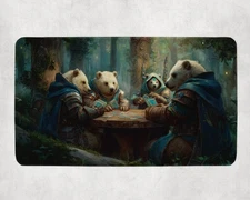 MTG Playmat | Wizard Bears Playing Cards Themed Playmat | Unofficial MTG