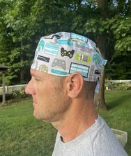 Video game controller skull scrub surgical OR hat surgery cap mens