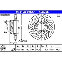 Bremsscheibe ATE 24.0128-0265.1 FüR Porsche 911