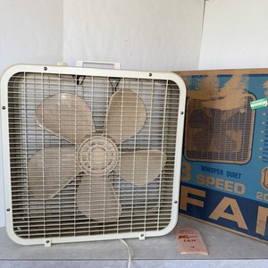 Vtg KMart Original Box Fan 20 Inch Blue 3 Speed K-223 Metal Frame USA Works