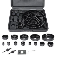17Pcs Hole Saw Kit 3/4" - 5" (19-127mm) Metal Circle Cutter Round Drill Bits
