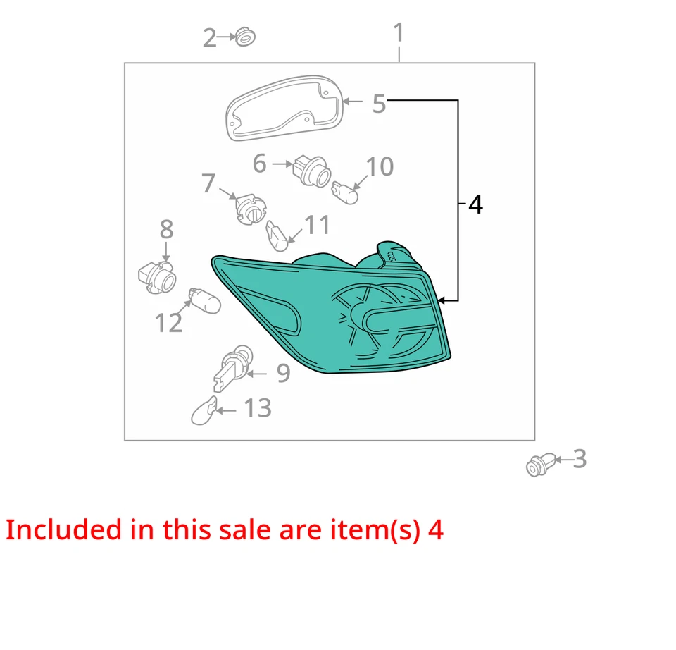2007-2009 年马自达 Cx-7 发球杆左侧尾灯尾灯 Oem MZ0P4 — 第 3/4 张图片