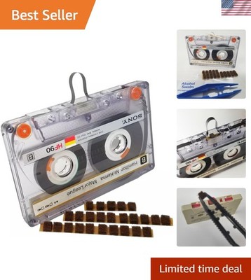 DIY Cassette Tape Repair Essentials with 25 Pressure Pads & Free Sticker
