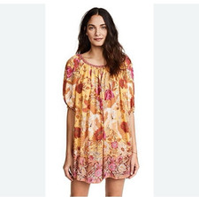 XS) THE SPELL AND THE GYPSY Siren Song Marigold Swan Mini Peasant Boho Dress