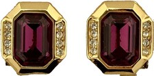 Vintage Dior Ohrclips Gold Kunst Amethyst Kri...