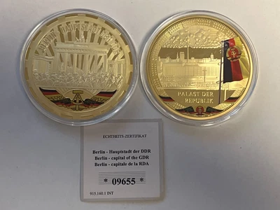 2 x Gigant-Medaillen je 70 mm Hauptstadt der DDR + Palast der Republik verg. PP - Bild 1 von 2