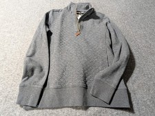 LL Bean Women Dark Gray 1/4 Zip Quilted Pullover Sweatshirt Size Small NWT