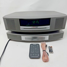 BOSE Wave Music System W/ Multi-CD Changer Remote- MINT Tested Titanium Silver