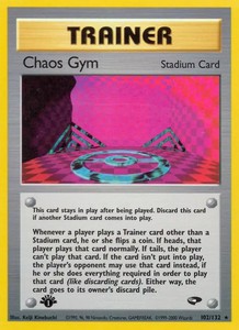 Chaos Gym - 102/132 - Pokemon Gym Challenge 1st Edition Rare Card WOTC NM