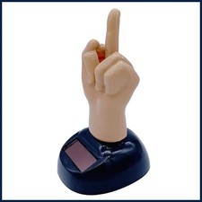 Solar Powered Middle Finger Shaking Decoration Funny Finger Car Ornament Car