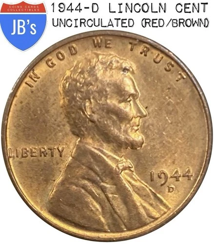 1944-D Lincoln Wheat Cent Penny UNCIRCULATED - Red/Brown (R/B)