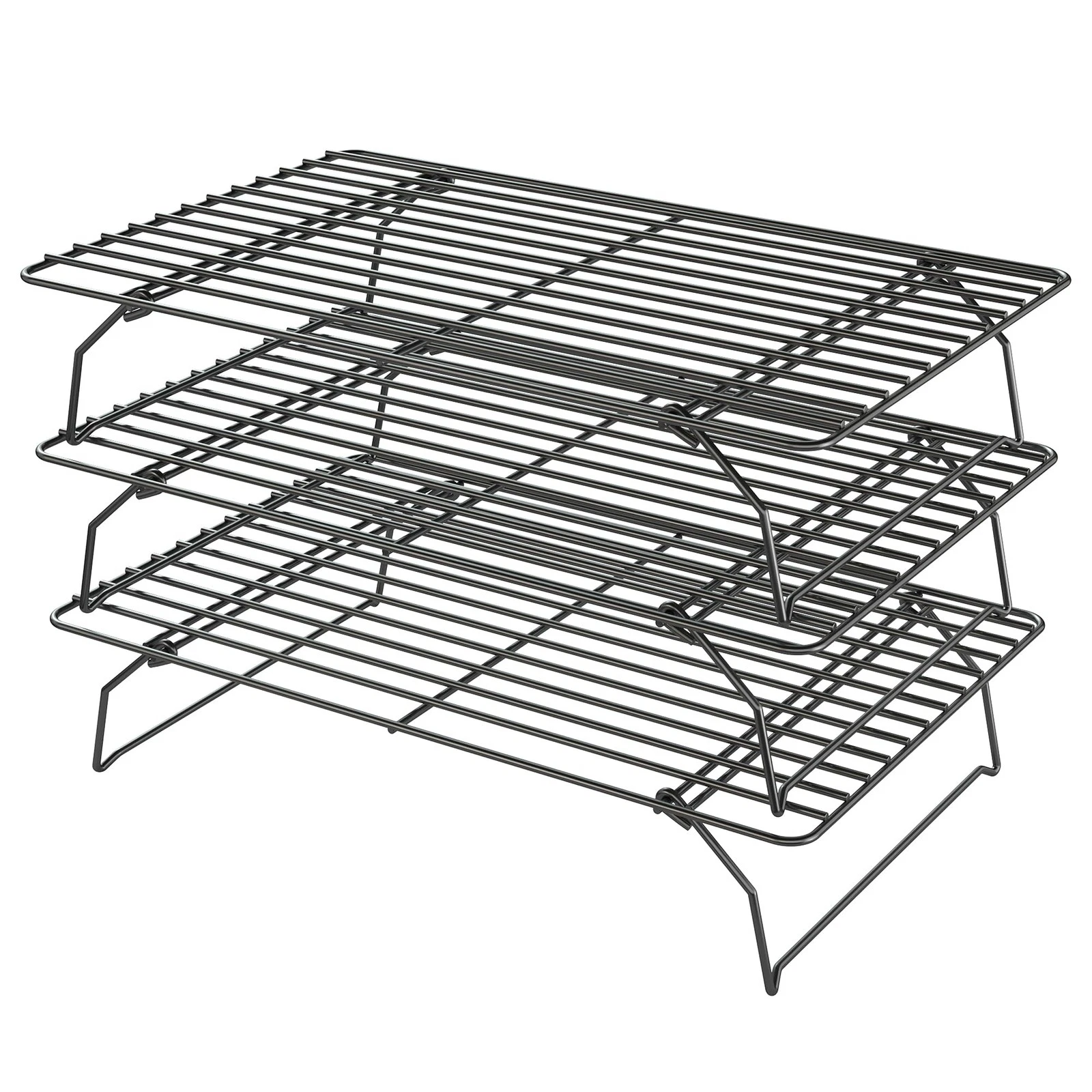 Cooling Racks for Cooking and Baking - 3 Tier Stackable Grid Wire Baking Rack...