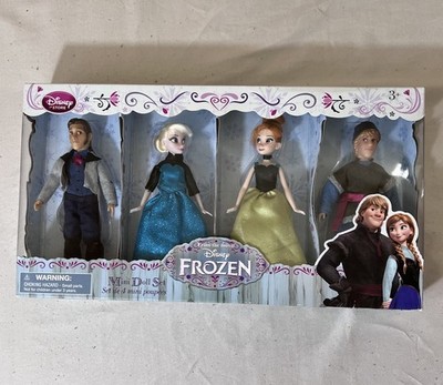 Disney Store Frozen Mini Doll Set Elsa Anna Kristoff Hans