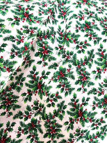 Weihnachten Baumwollstoff (2 verschiedene Zuschnitte) Neu Gesamt Yards 1 5/8 Yards - Bild 4 von 4