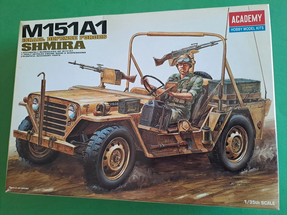 ACADEMY 1:35 M151A1 SHMIRA Jeep Israel Defense Forces, Gummireifen, wie Tamiya