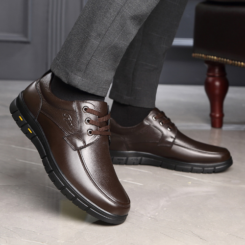 Men Shoes Pu Leather Casual Shoes  Flat Platform Walking Shoes Outdoor Footwear-image