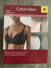 S Calvin Klein 2 pack Ladies Lightly Lined Wirefree Microfiber Gray  Pink Bra