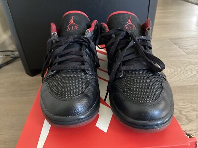 Jordan 1 Retro Low Black Silver Red Men's US 10. ( 309192-001