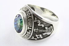 Hippie Hip Hop Ring Flower Children Signet Ring Silver 925 Real Silver / 415