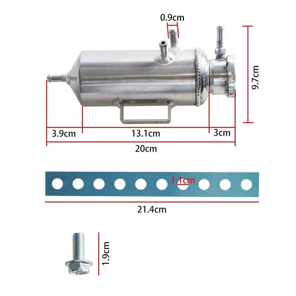 Universal 350ml Overflow Catch Tank Radiator Coolant Bottle Header Reservoir Set Foto 3 de 4