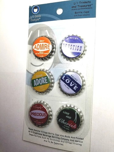 Bottle Caps Li'l Davis Designs Feelings Scrapbooking Embellishment Sealed pack - Picture 11 of 12