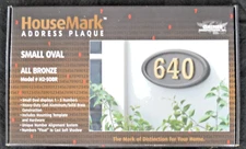Housemark Address Plaque - Small Oval - All Bronze Model #H2-SOBR