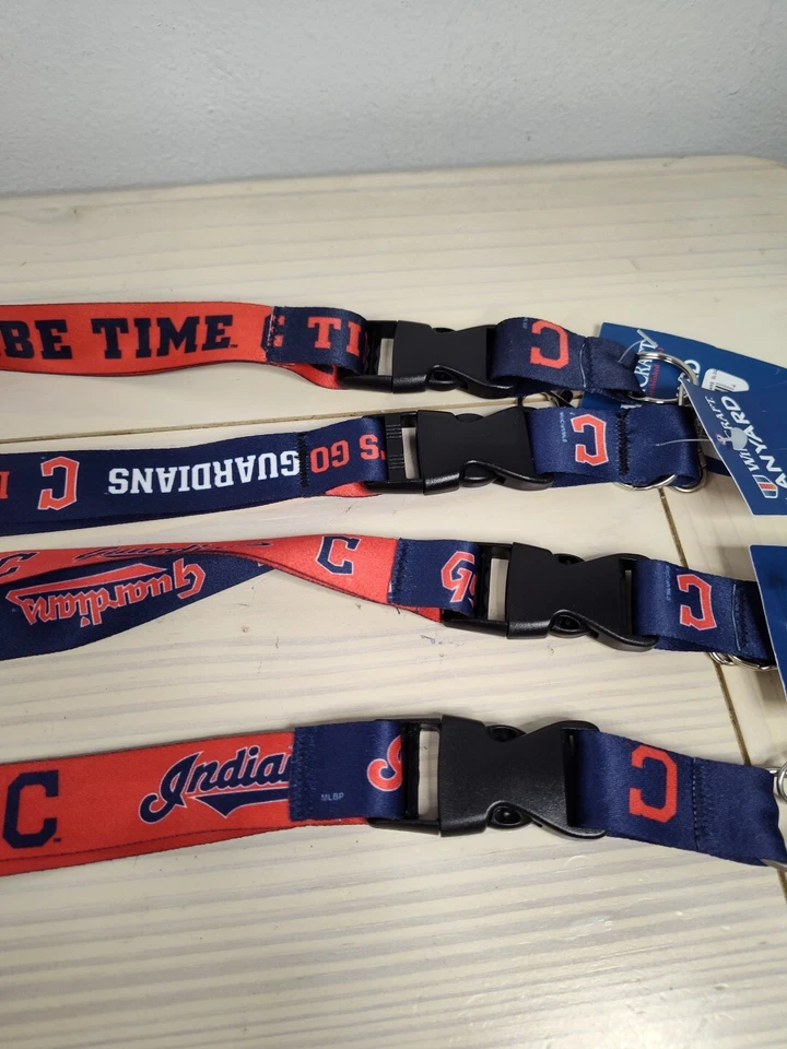 Cleveland Guardians Indians Mob Baseball Team Neck Lanyard Lot Of 4 Keyring New - Image 3 of 4