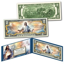 JESUS CHRIST John 3:16 Religious Bible Verse Genuine Legal Tender U.S. $2 Bill
