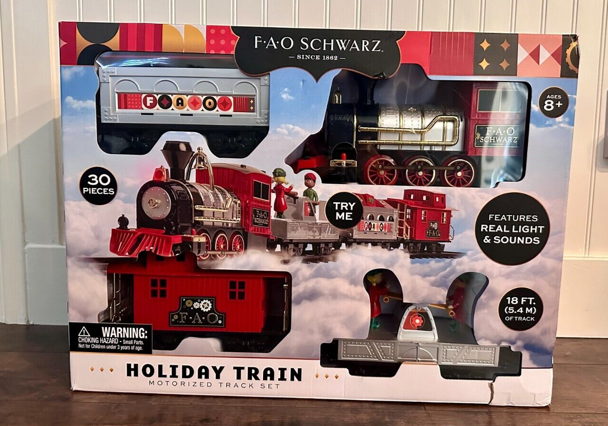 激レア! FAO SAHWARZ 機関車 セット クリスマス 巨大 高級 New FAO Schwarz Motorized Christmas Holiday Train Set | eBay