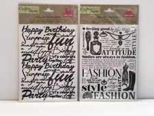2 Rub On Transfers Vintage Fashion  Birthday Words Crafters Square Arts Craft