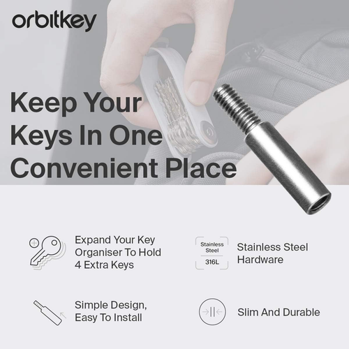 Orbitkey Extension Post for Key Organizer, Add on | Durable Stainless Steel - Picture 3 of 12