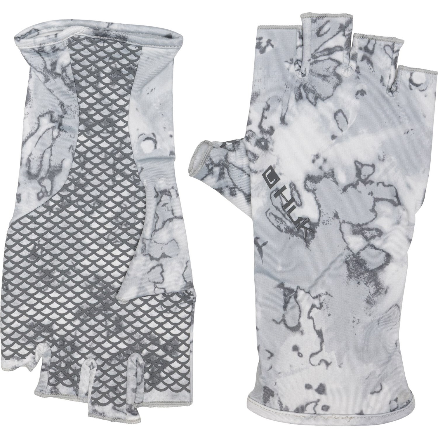 Перчатки без пальцев HUK Pursuit Sun Fin на плоской подошве - Цвет Harbor Mist Grey - Размер L/XL